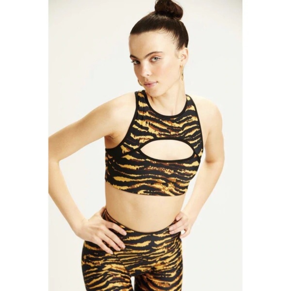 Adam Selman Sport Tiger-print Bra Size XXL